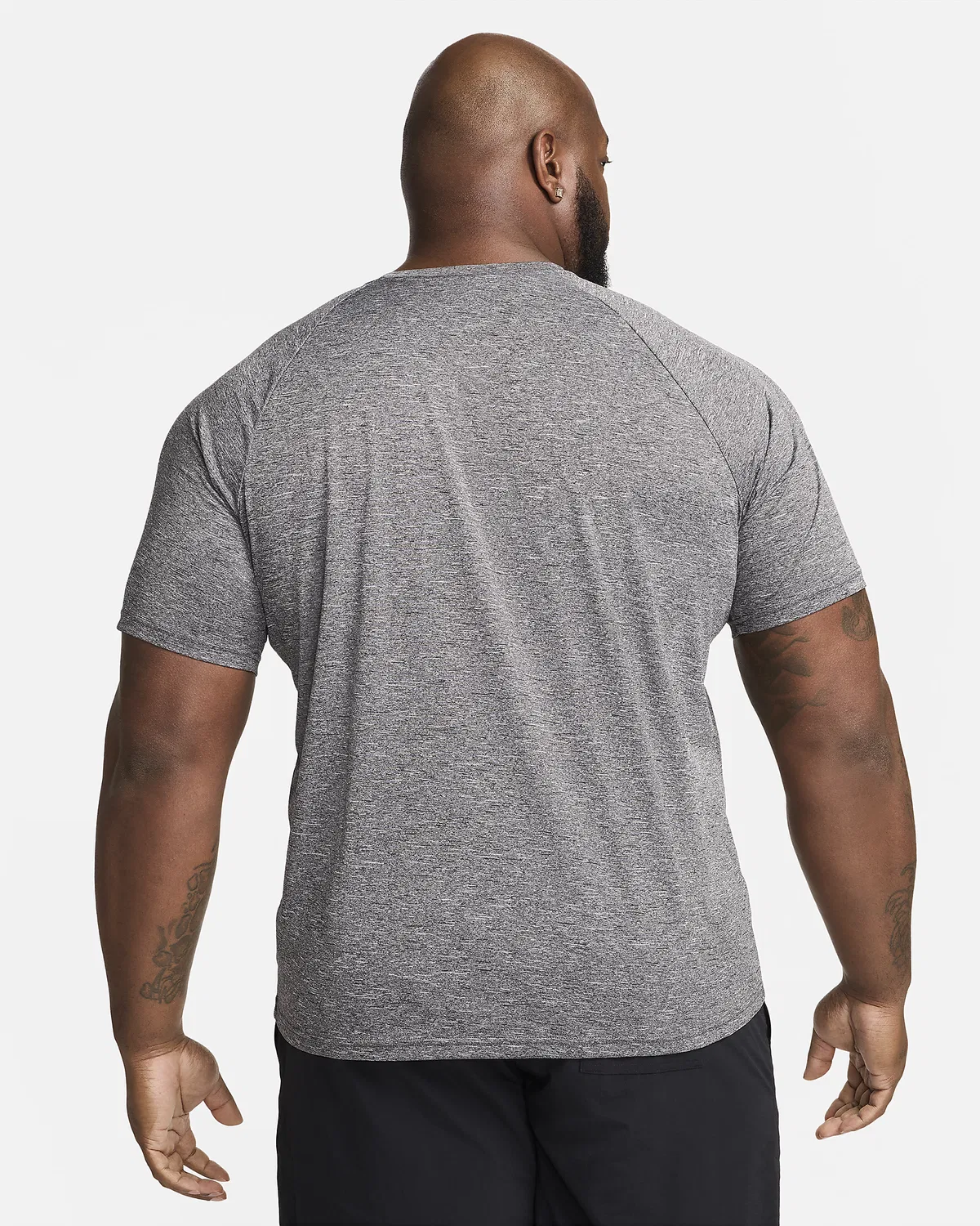 Мужская футболка Dri-FIT UV с коротким рукавом (Big & Tall) Nike Swim Hydroguard Essential, Black — фото 2