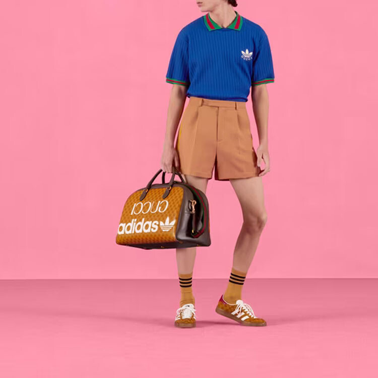 Шорты повседневные Adidas Originals X Gucci, оранжевые — фото 2