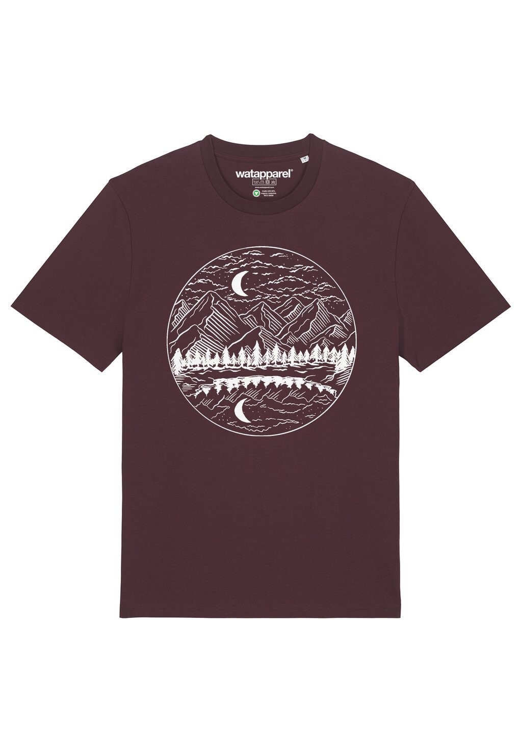 

Футболка с принтом MOUNTAINS BY NIGHT watapparel, темно-красный