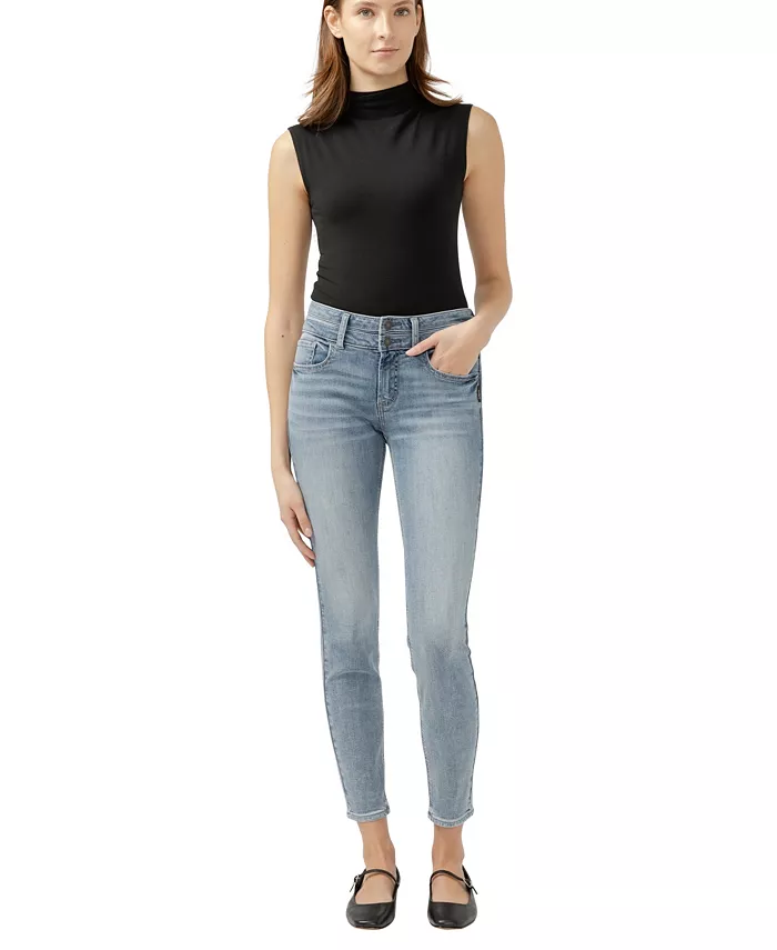 

Женские джинсы Suki Curvy Fit Skinny со средней посадкой Silver Jeans Co., синий