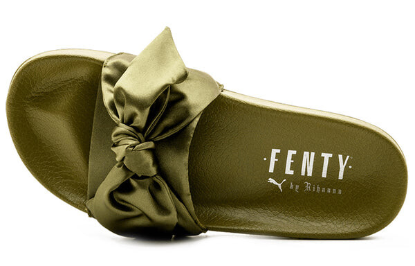 Тапочки fenty x bow slide 'olive' Puma, коричневый — фото 3
