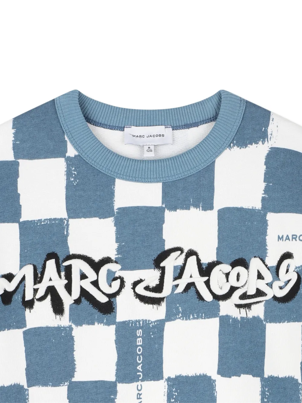 Клетчатая толстовка с длинными рукавами Marc Jacobs Kids, синий — фото 3