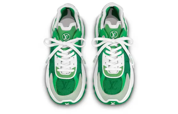 Кроссовки run 55 sneakers 'green monogram' Louis Vuitton, зеленый — фото 3