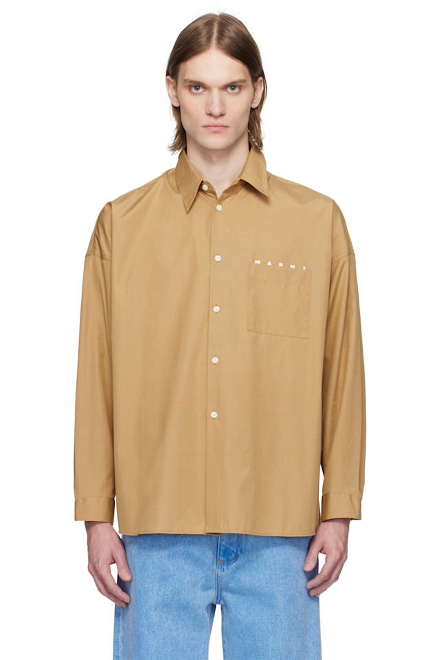 

Футболка с логотипом Peeping Marni Marni, цвет winter wheat