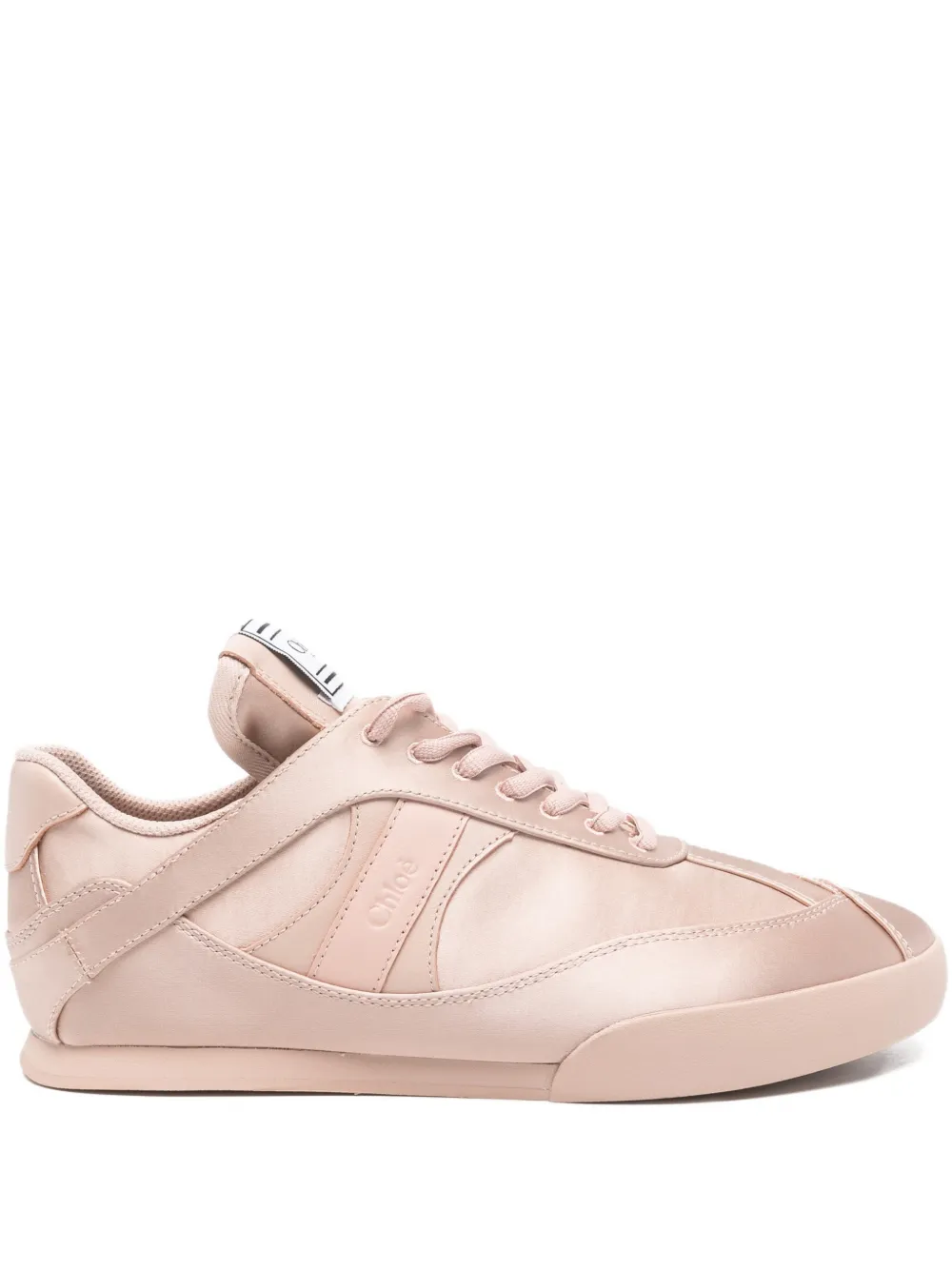Атласные кроссовки Chloé Kick средней высоты, нейтральный
