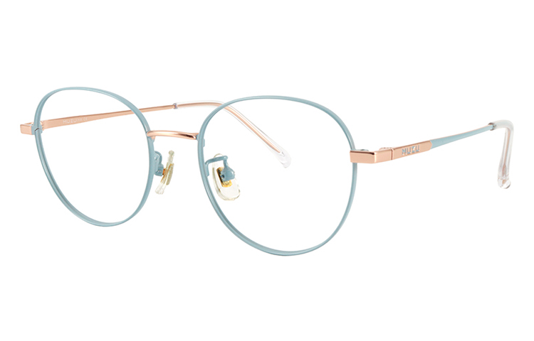 

MUZU Унисекс овальные очковые оправы из сплава, Light blue l rose gold-C16 with 0 degree anti-blue light lenses