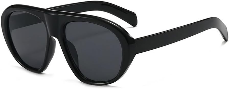 

Модные солнцезащитные очки Melrose Fashion Oversized Pilot для женщин, стильные массивные очки для мужчин в стиле панк с градиентным переходом цвета и защитой от УФ-излучения UV400, Black/Black