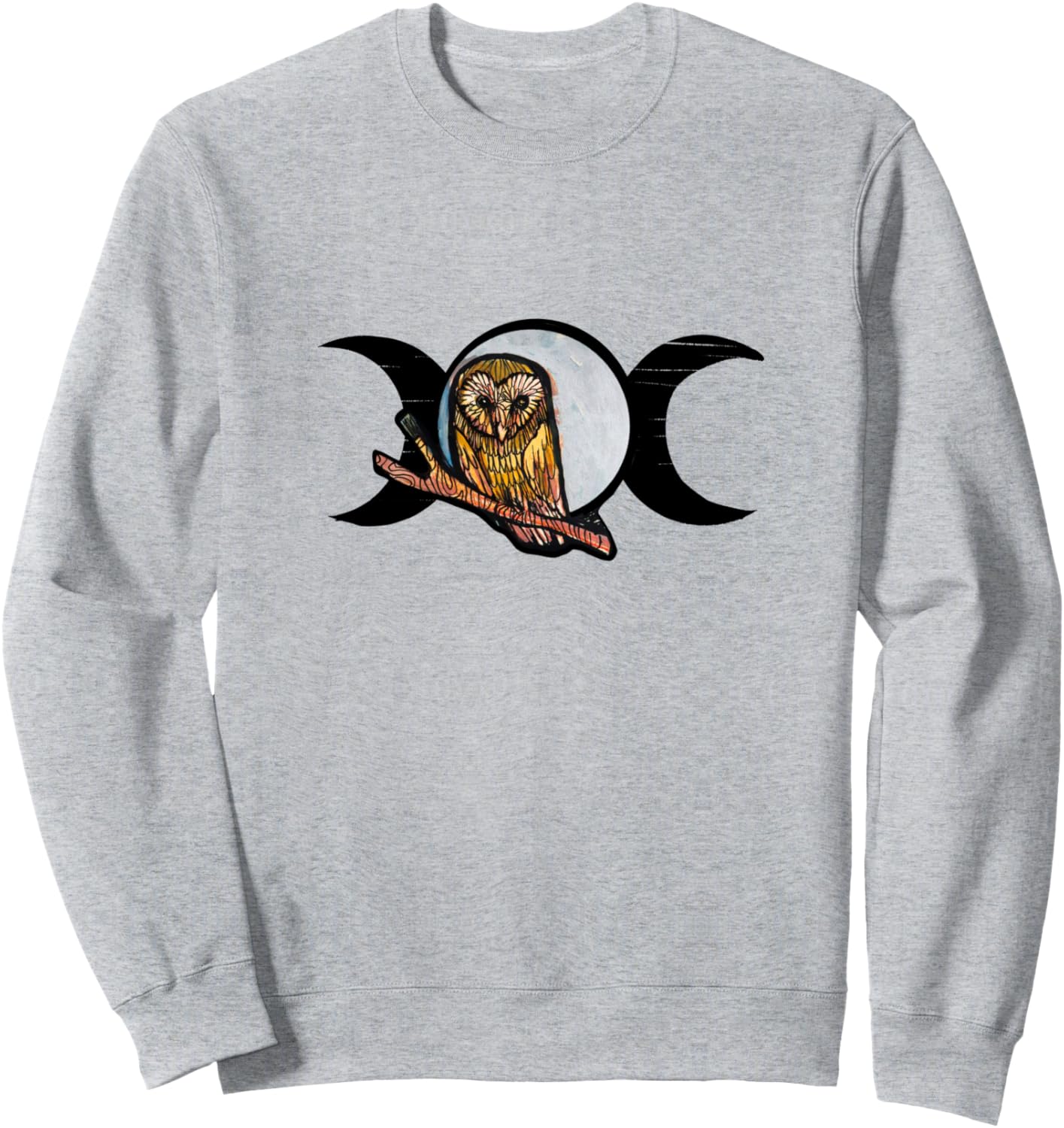 

Толстовка с изображением богини-совы и тройной луны Owl Snugg, серый