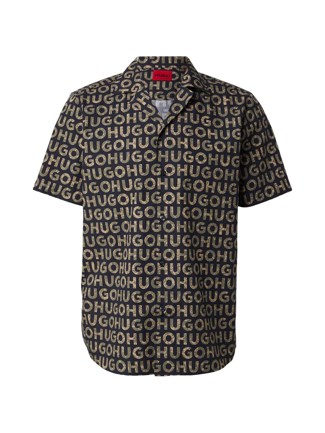 

HUGO Рубашка на пуговицах 'Ellino' черного цвета Regular fit