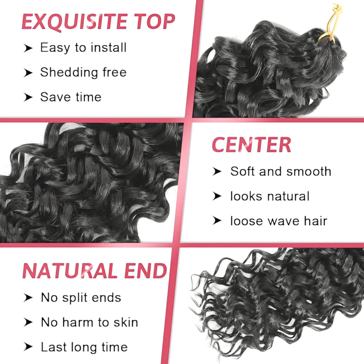 Искусственные волосы Gogo Curl Braid для плетения, 510 г, 144 пряди Hair Beauty, #4 — фото 4