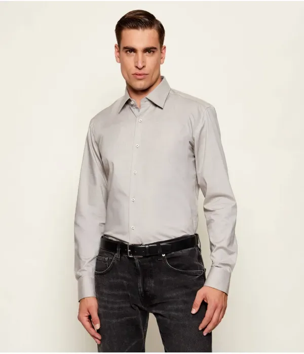 Рубашка H-HANK-kent-C1-214 slim fit Boss, серый