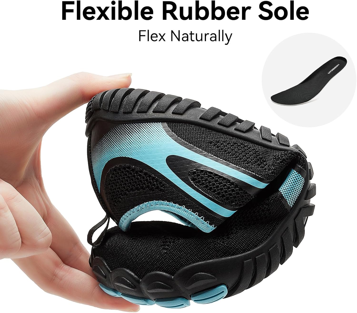 Кроссовки HOBIBEAR Barefoot Shoes for Women Men Wide Toe Box Zero Drop Cross-Training Minimalist Unisex, синий — фото 4