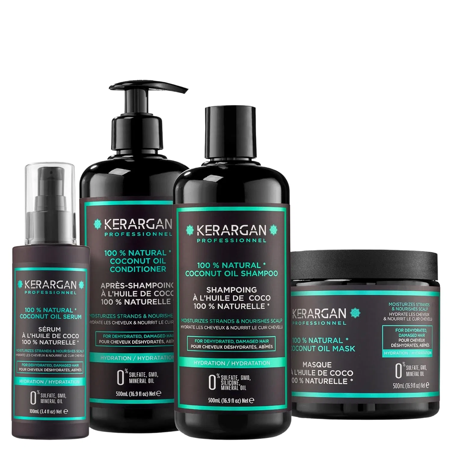 Набор для увлажнения волос Kerargan с кокосовым маслом Kerargan