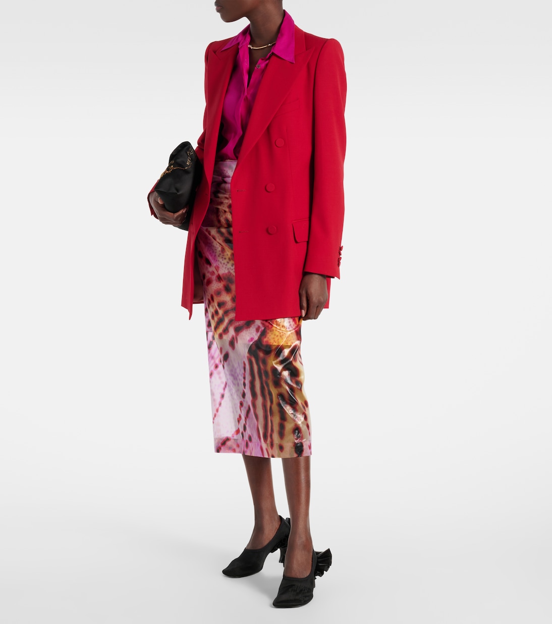 Туфли-лодочки из сетчатой ткани с оборками и кожаной отделкой Dries Van Noten, черный — фото 3