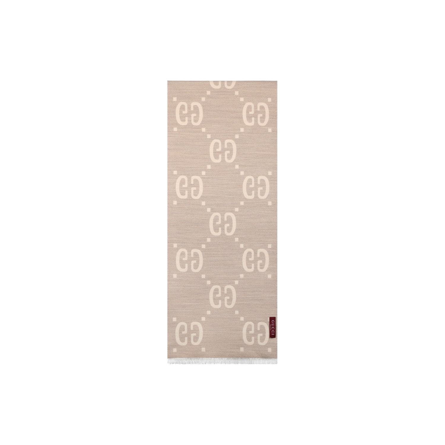 

GUCCI Джаккардовый шерстяной шёлковый шарф, Beige