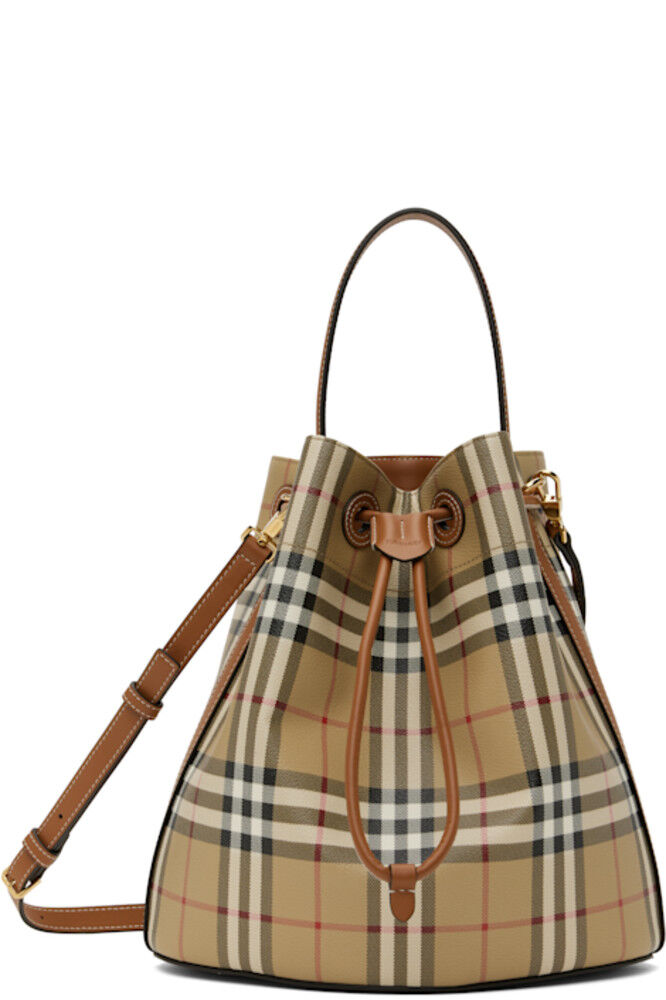 

Бежевая сумка-ведро с завязками Burberry