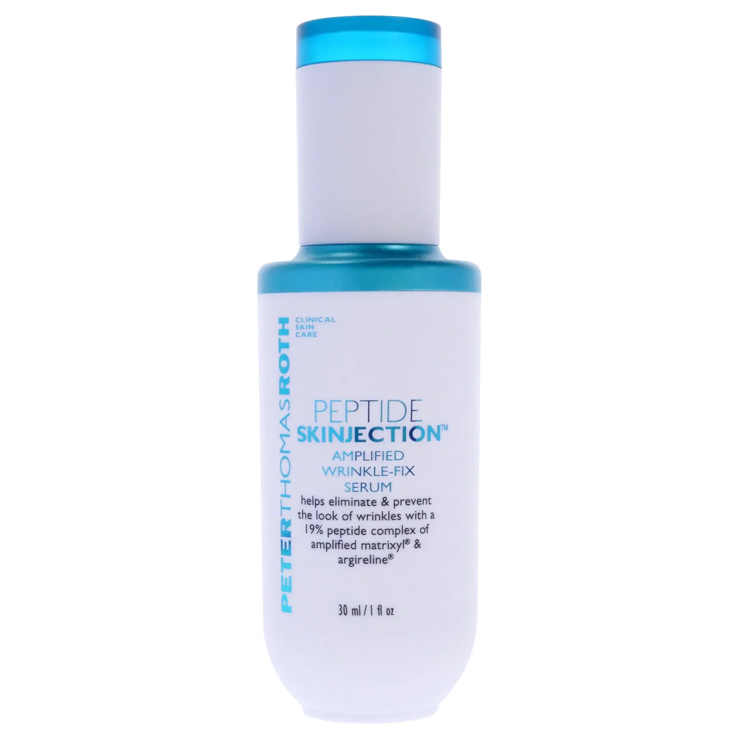 Сыворотка для разглаживания морщин Peptide Skinjection Amplified Wrinkle Fix Serum от Peter Thomas Roth, подходит как для мужчин, так и для женщин - 28 г (многоразовый флакон), 1 Oz — фото 2