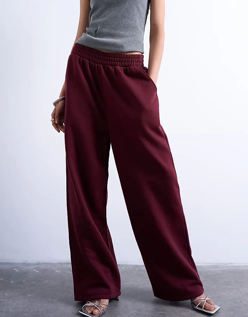 

Прямые спортивные брюки Topshop бордового цвета