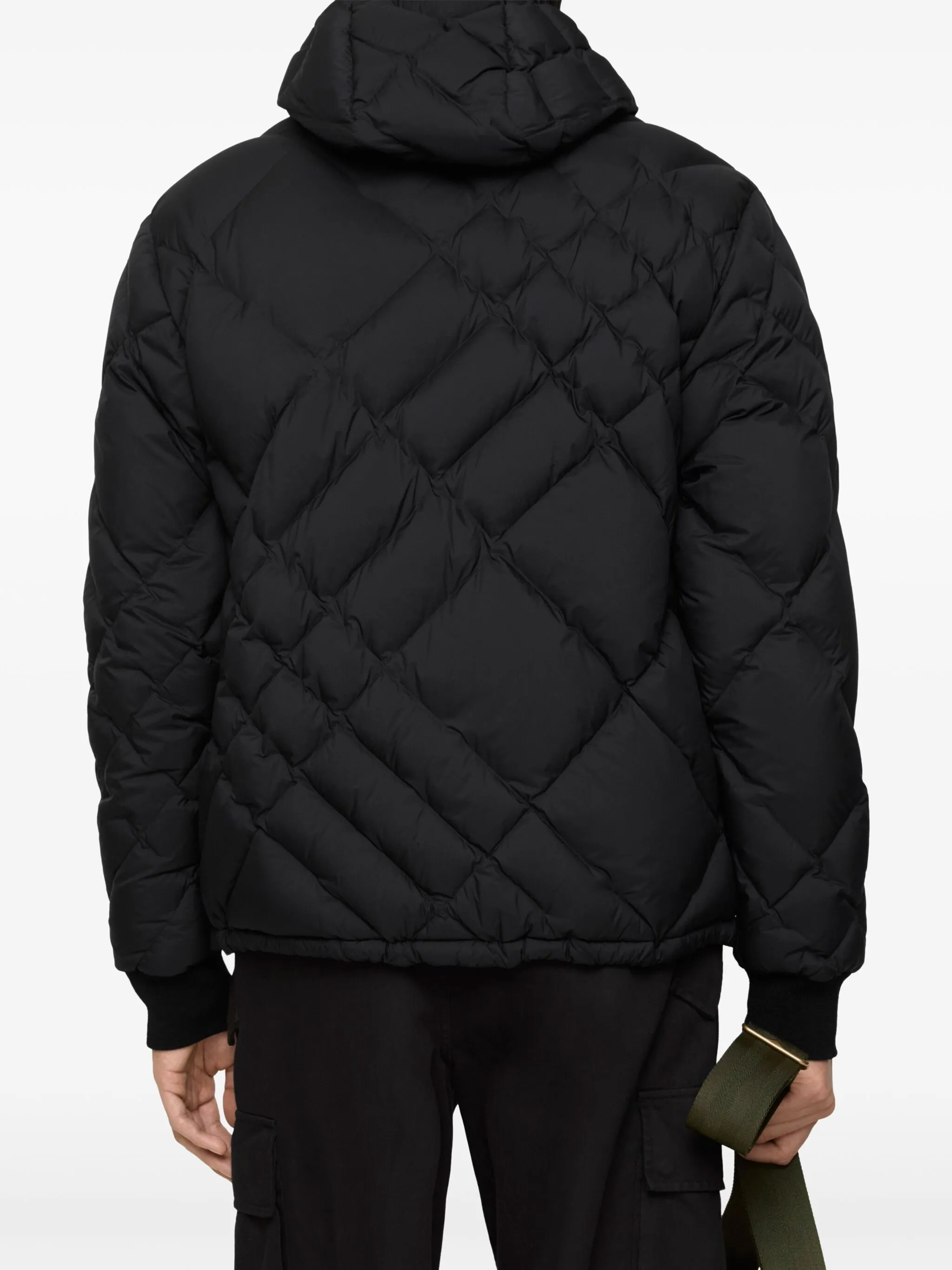 Стеганая куртка Burberry с капюшоном, черный — фото 3