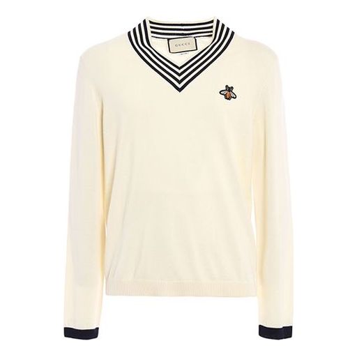

Топ Gucci V-neck Wool Knit With Bee 'White'