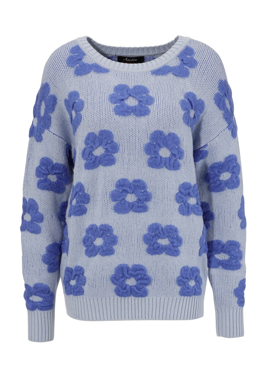 

Тонкий вязаный свитер Aniston CASUAL Sweater, цвет royal blue/light blue