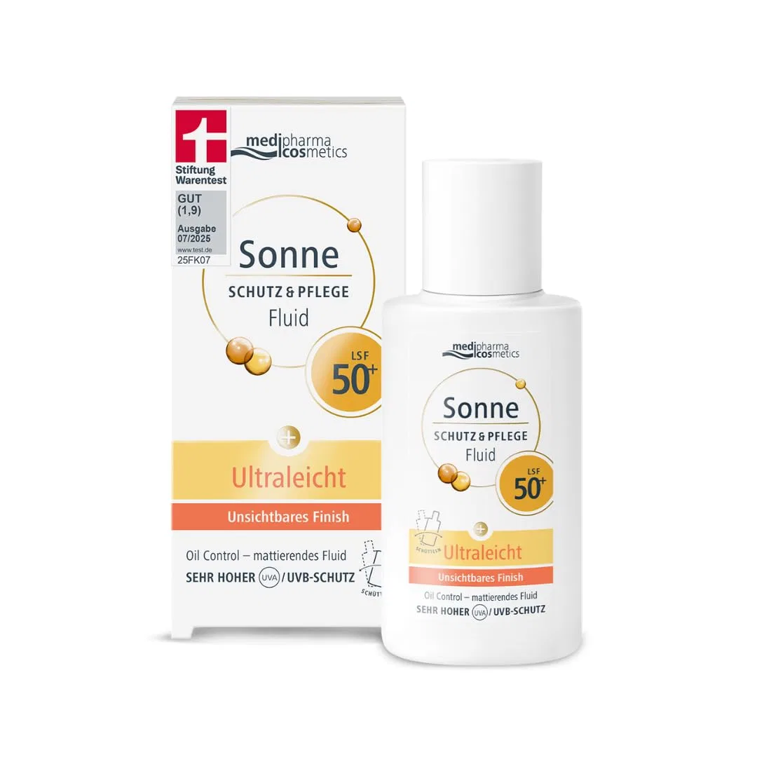 Солнцезащитный флюид «Sun Protection & Care Fluid» с SPF 50+ от Medipharma Cosmetics Medipharma Cosmetics