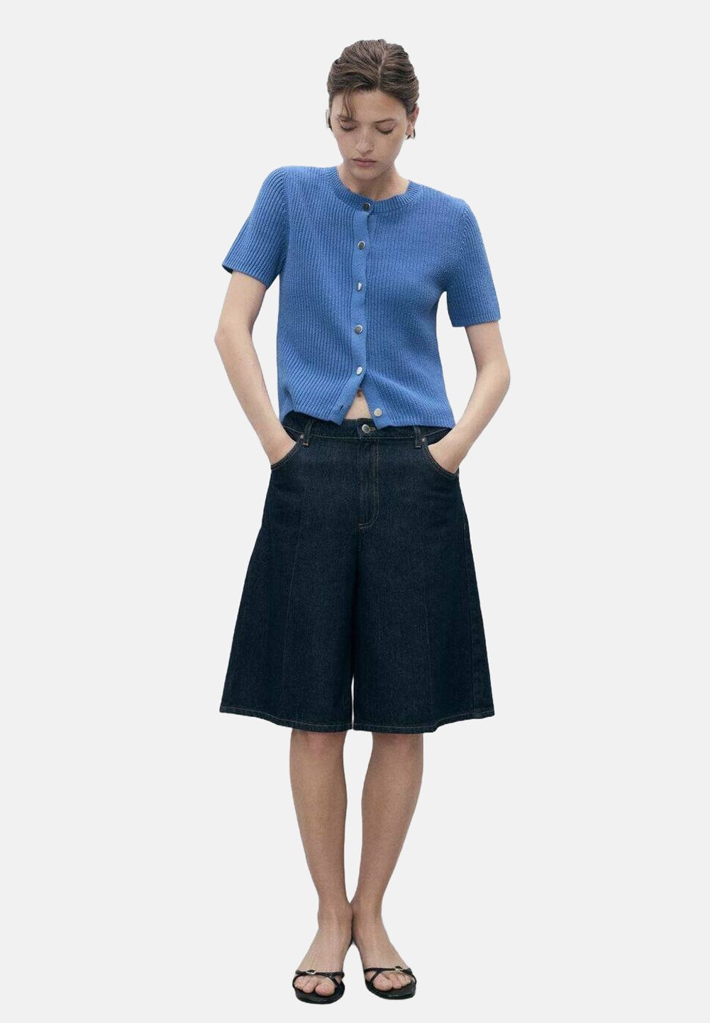 

Кардиган SHORT-SLEEVED Mango, синий