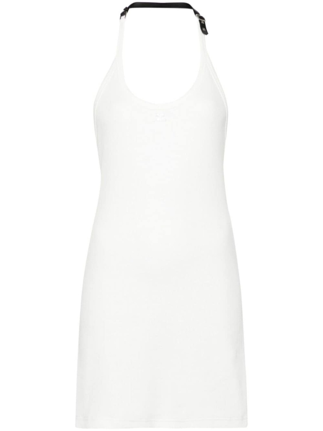 

Courrèges платье мини Holistic Buckle 90's с нашивкой-логотипом, белый
