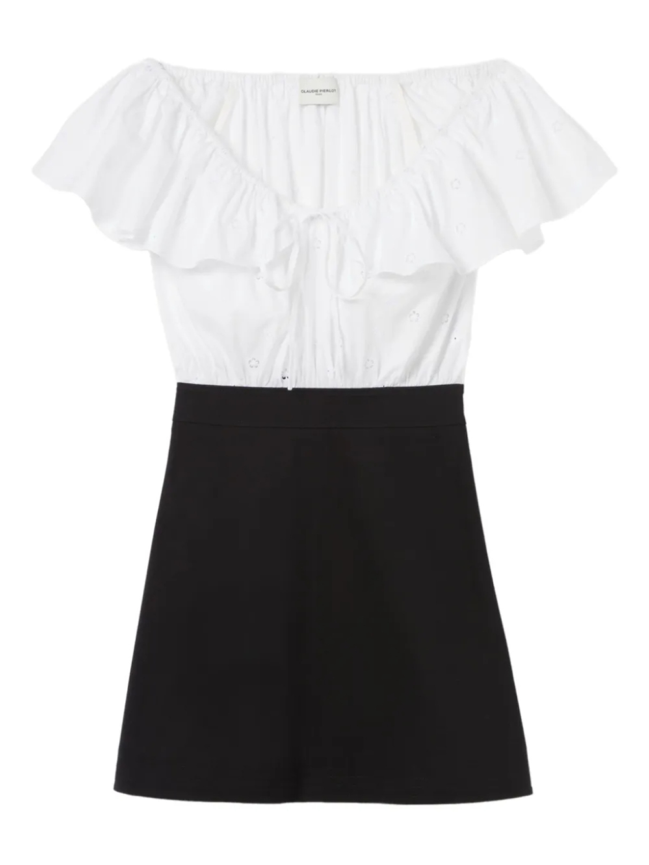 

Платье мини в двух тонах Claudie Pierlot, белый