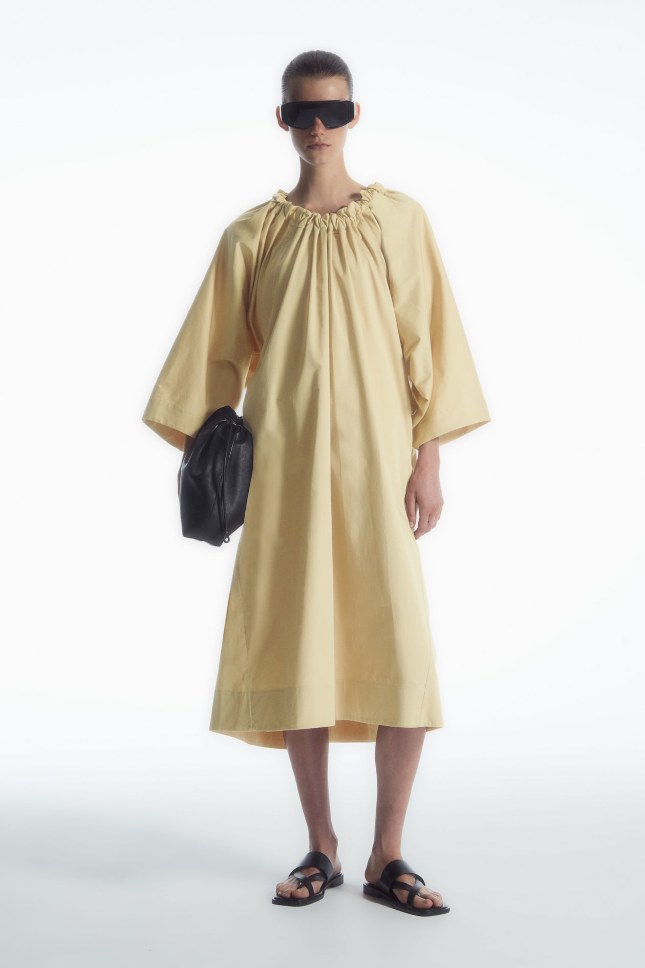 

Платье миди из хлопка большого размера COS, цвет Beige