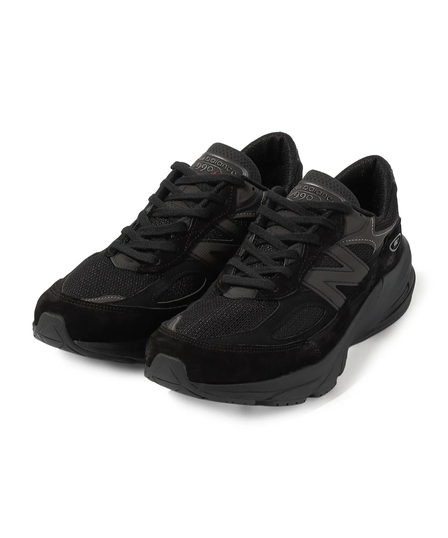 Мужские кроссовки из натуральной кожи New Balance M990 V6 чёрные
