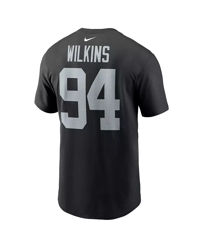 Мужская футболка Christian Wilkins с именем и номером игрока Las Vegas Raiders, черная Nike — фото 3