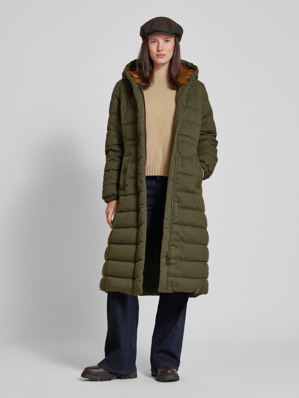 

Стеганое пальто с воротником-стойкой модель 'CLEARENCE' Barbour, оливковый