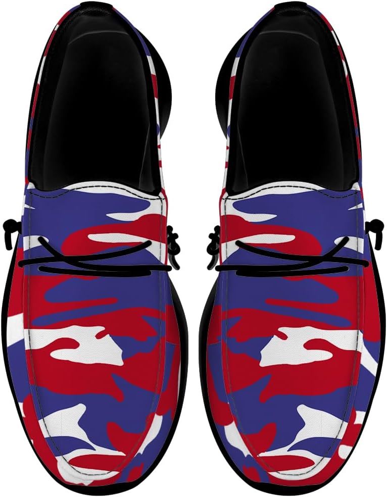 

Камуфляжные туфли Quorax для женщин и мужчин, лоферы с удобной посадкой, камуфляжные подарки для мужчин и женщин, белый/красный/синий