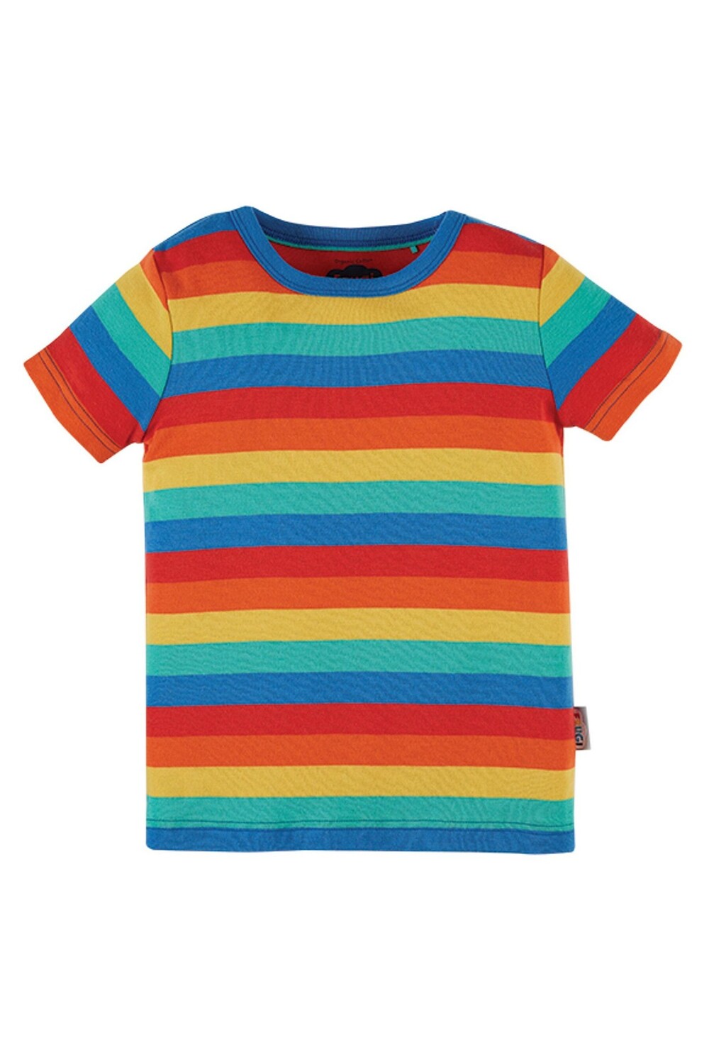 

Красная футболка из натурального хлопка с ярким полосатым рисунком Frugi, красный