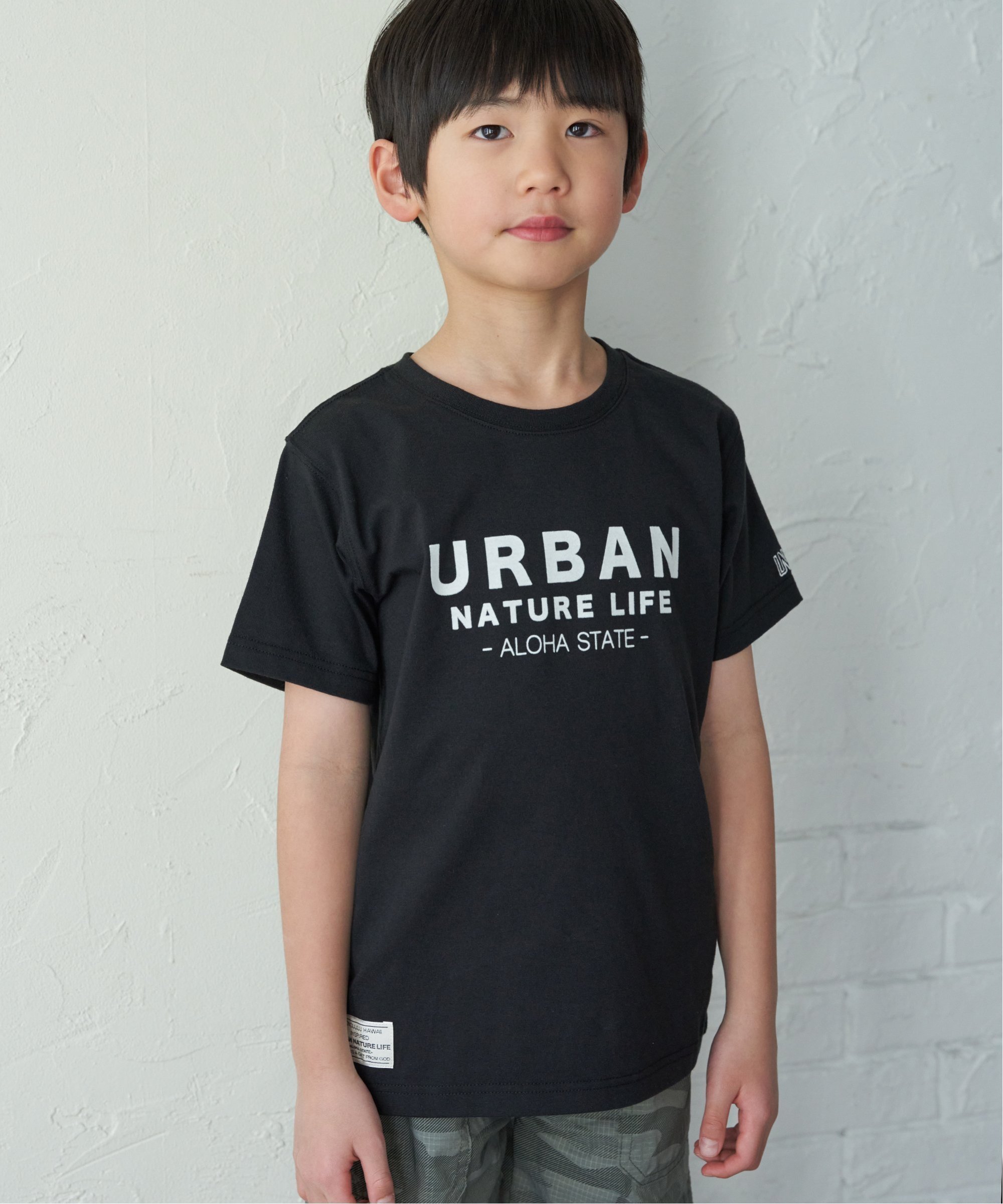 Футболка с флокированным принтом URBAN NATURE LIFE (размеры 120-160 см) Ikka, black