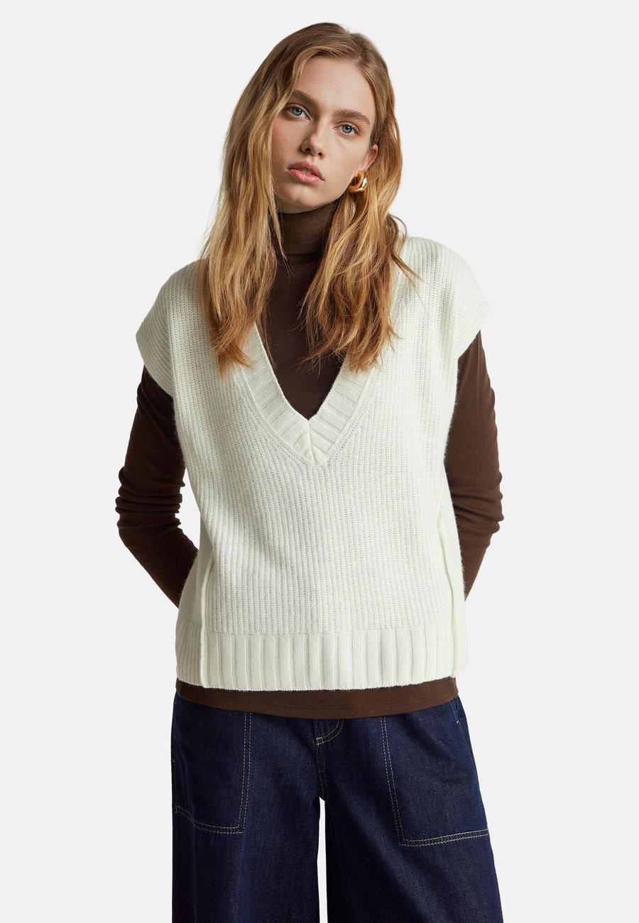 

Джемпер United Colors of Benetton V-NECK, Cream/Off-White