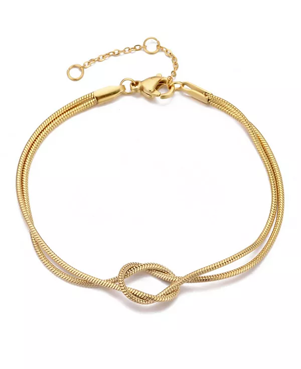 

Браслет-Цепочка с плетеным узлом, устойчивый к потускнению, позолоченный Adornia, gold