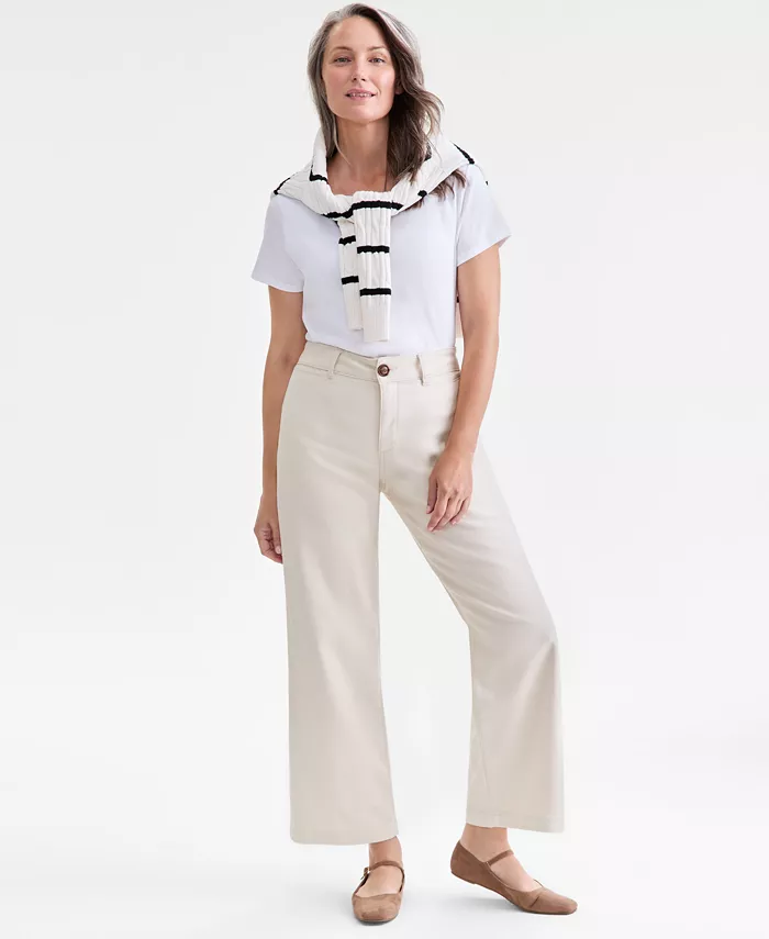 

Небольшие брюки с завышенной талией и широкими штанинами Style & Co, загар/бежевый