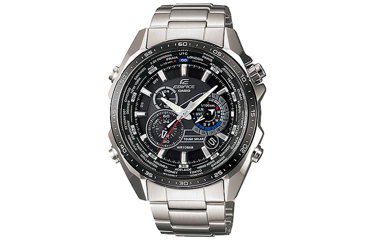 

CASIO Часы Men EDIFICE Blue Watch EQS-500DB-1A1, Black Dial Silver Strap