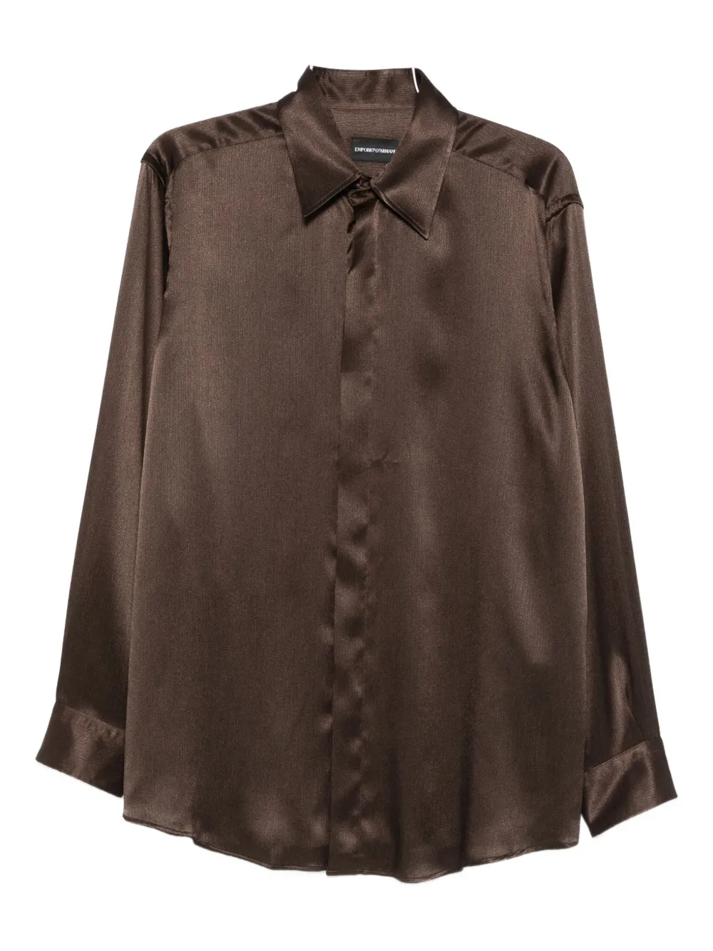 

Рубашка с острым воротником Emporio Armani, коричневый