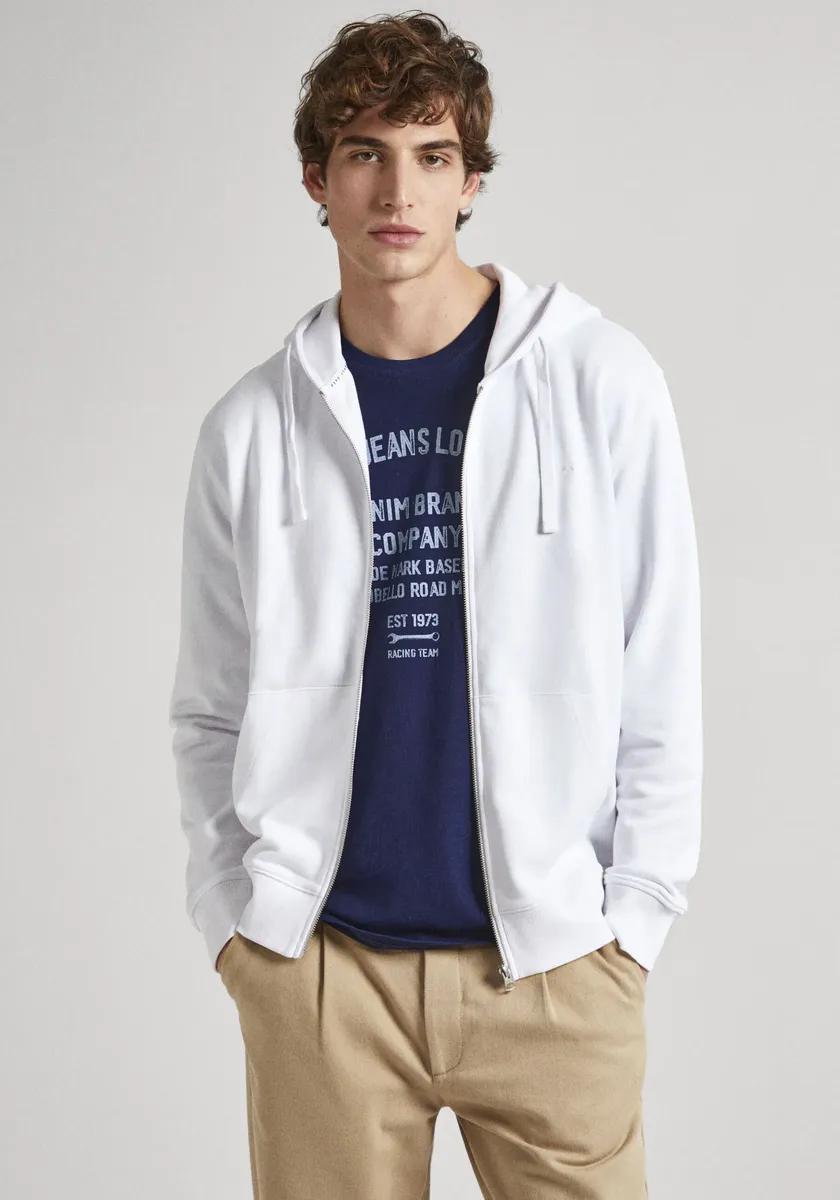 

Толстовка Pepe Jeans с капюшоном "Pepe Sweatshirt JOE ZIP", белый