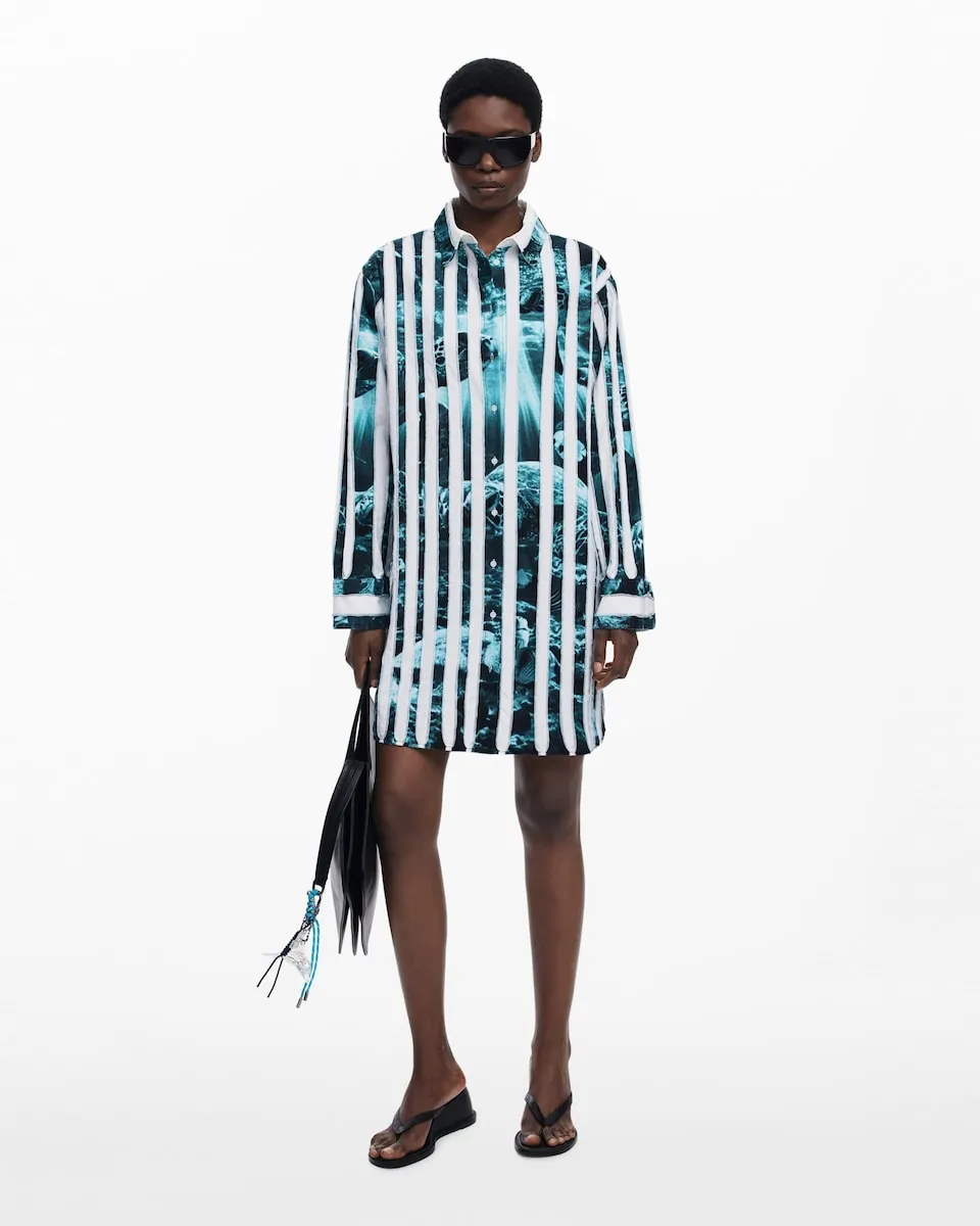 

Рубашечное платье с черепахами Botter Desigual, синий