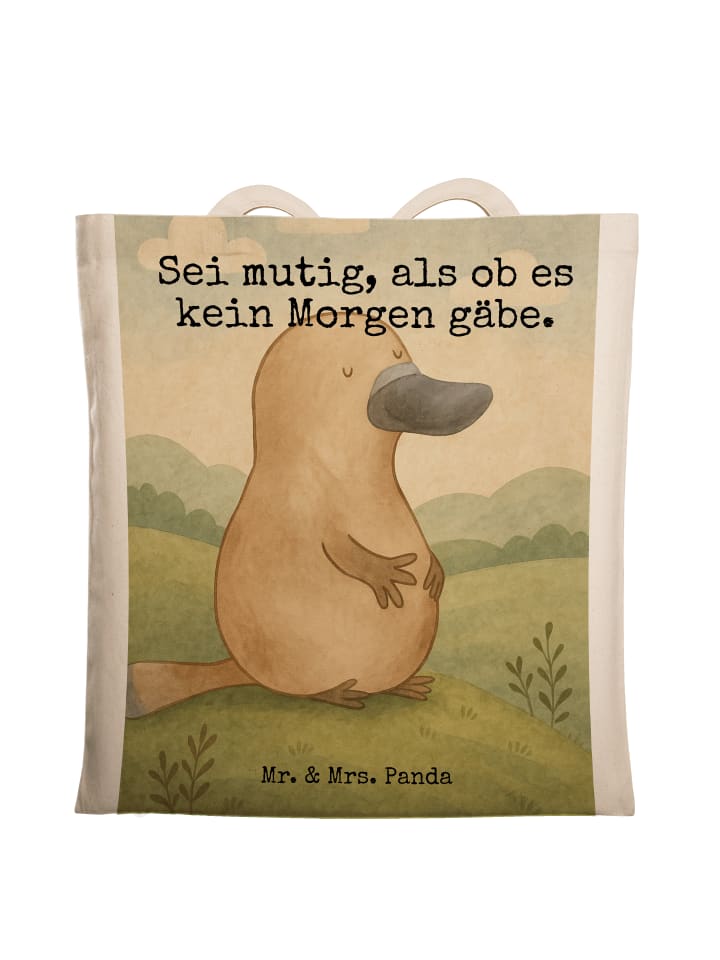 

Mr. & Mrs. Panda Сумка с изображением утконоса и надписью белого цвета