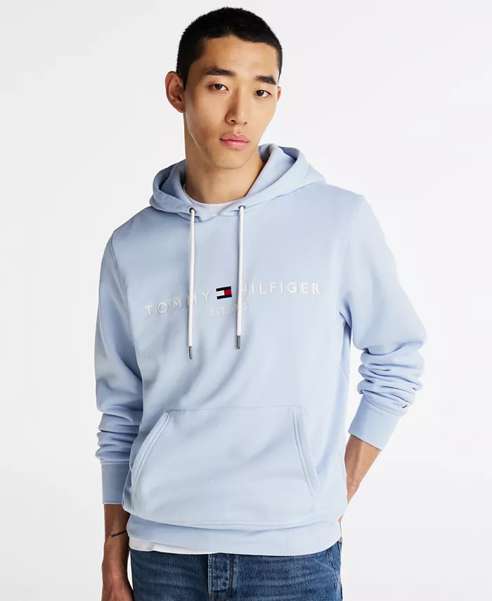 

Мужская худи с вышитым логотипом Tommy Hilfiger, синий