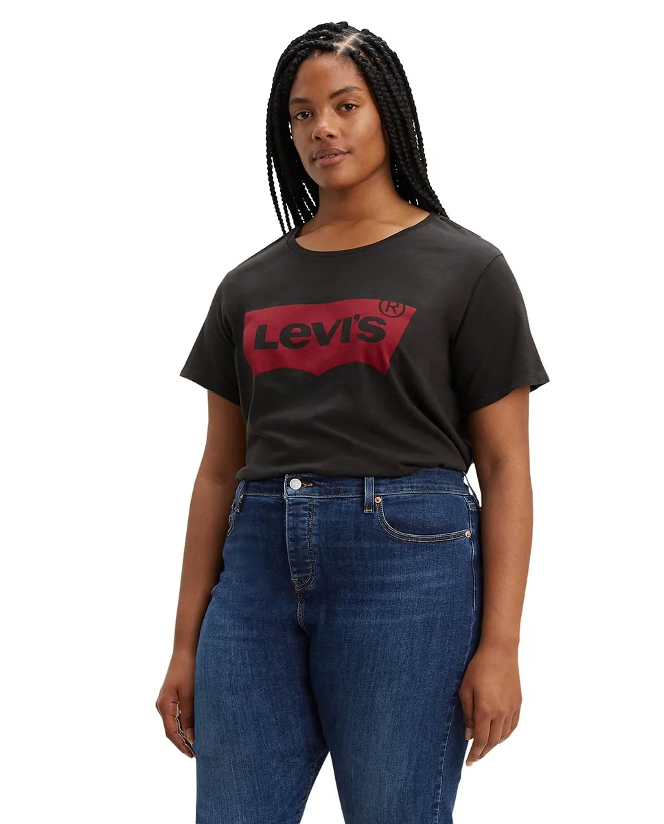 

Женская футболка с короткими рукавами и круглым вырезом Levi's Plus, черный