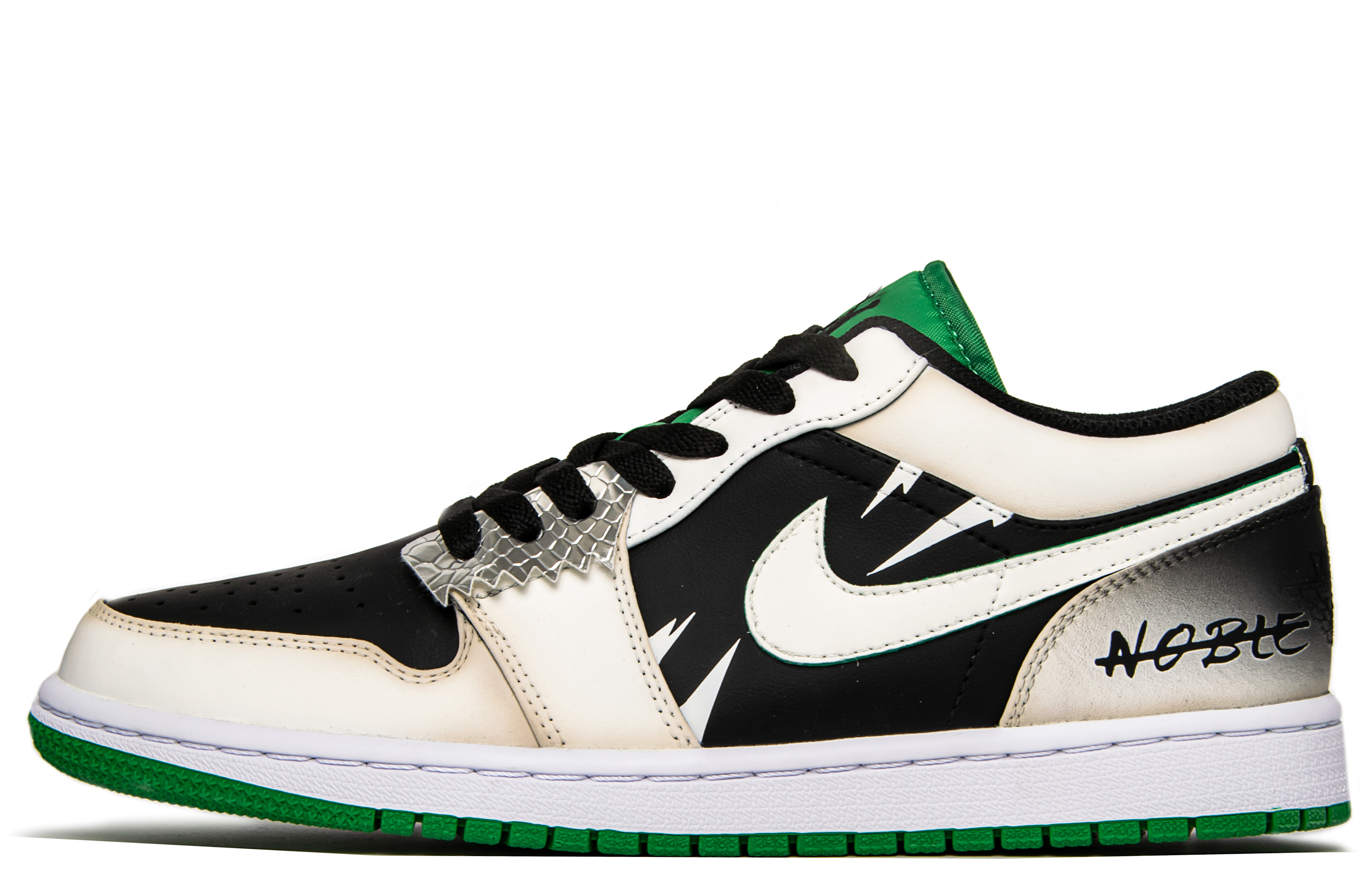 

Кроссовки Air Jordan 1 Vintage Basketball Shoes Women's Low-top Black/beige/green, цвет Off White