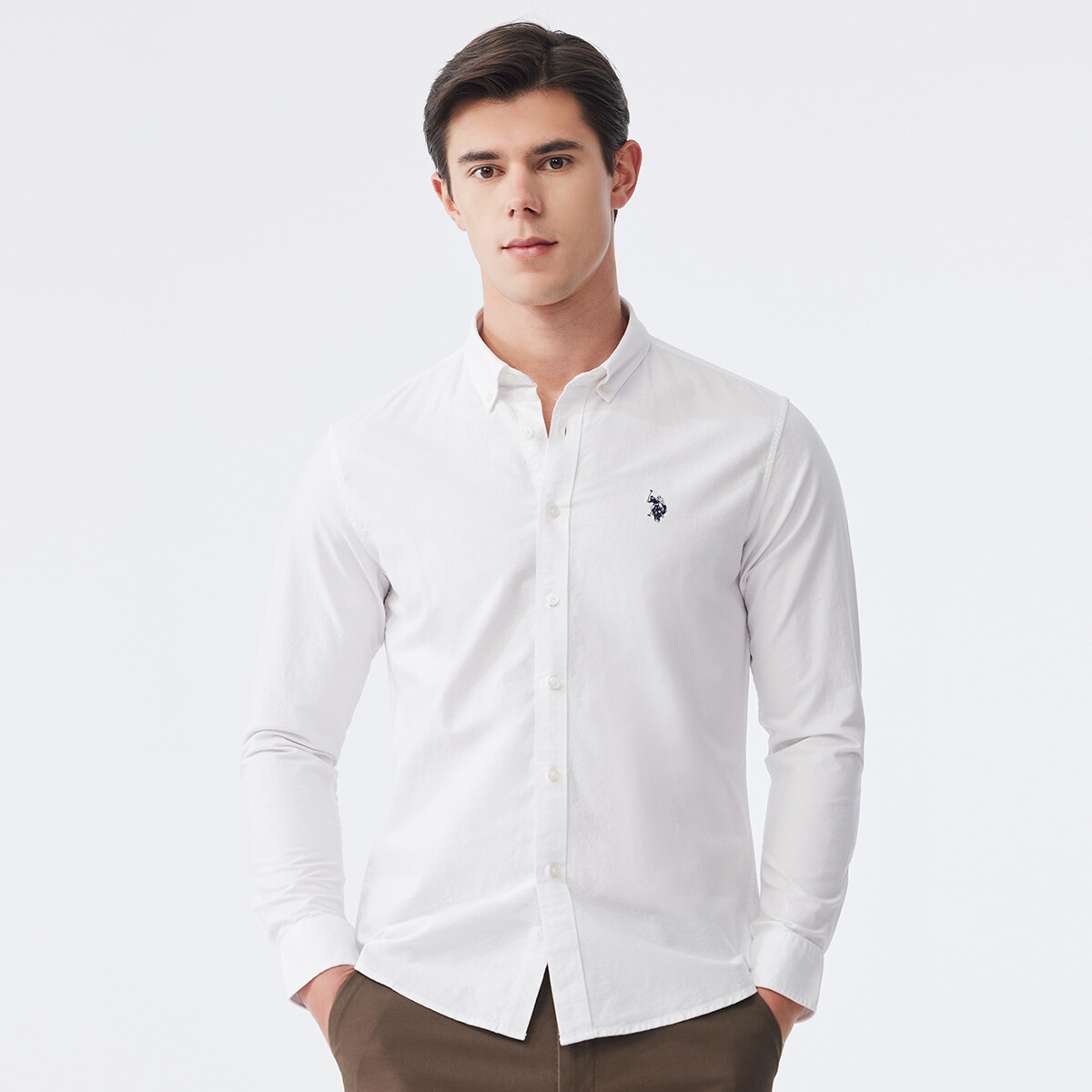 Рубашка мужская U.S. Polo Assn., зеленый — фото 4