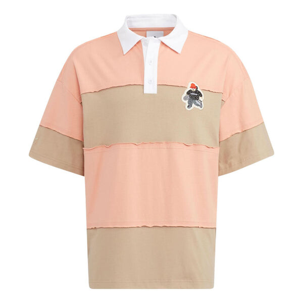 

Футболка adidas originals Splicing Colorblock Short Sleeve Polo Shirt Unisex Pink, мультиколор