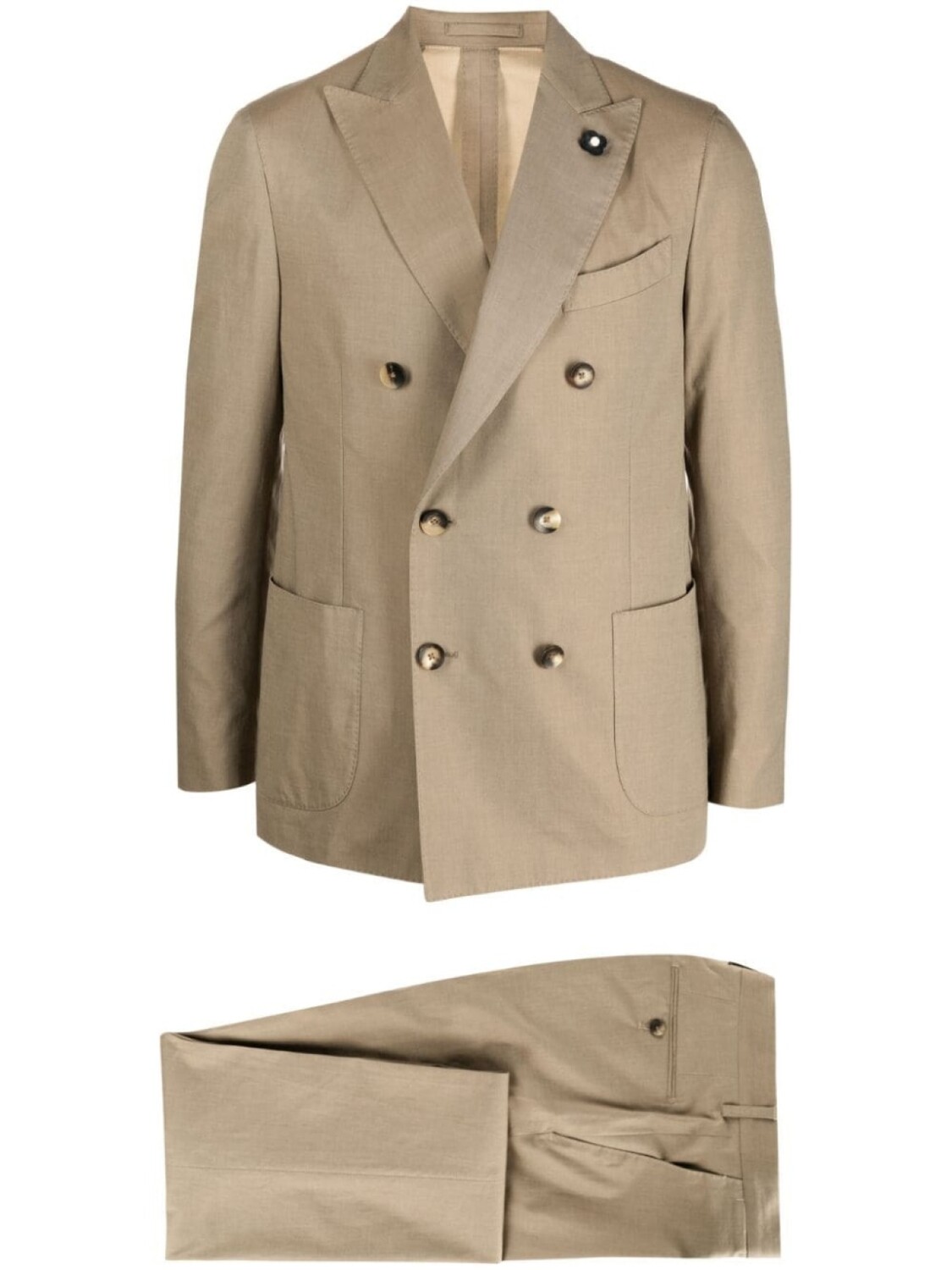 

Lardini костюм с двубортным пиджаком, нейтральный цвет